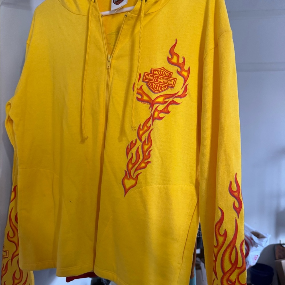Harley-Davidson Yellow Jacket with Red Flames